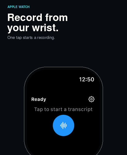 Stenographer ready to record on Apple Watch