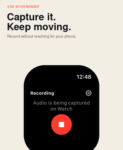 Stenographer recording on Apple Watch