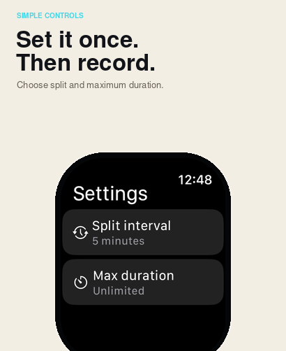 Stenographer Apple Watch settings